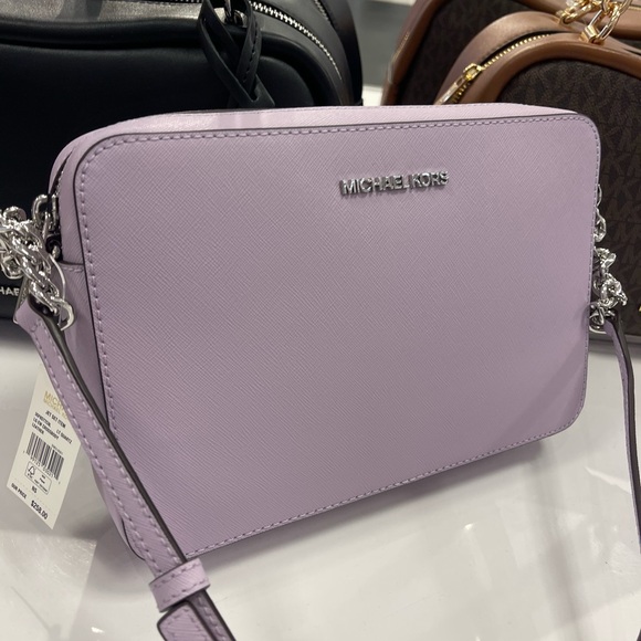 Michael Kors Handbags - MICHAEL KORS Jet Set Large Saffiano Leather EW Crossbody Bag
Light Quartz 
NWT